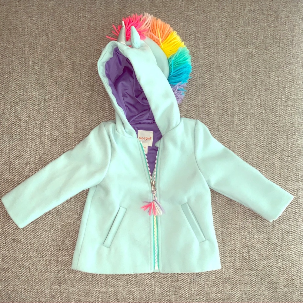 Cat & Jack Unicorn Jacket & Rainbow Hoodie